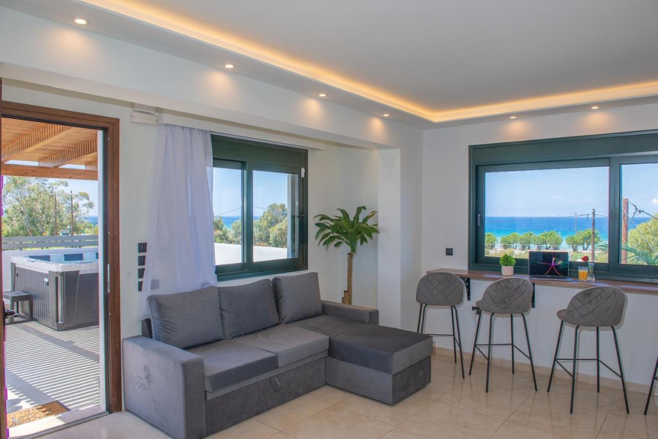 Odyssea Top View & Hot Jacuzzi Front Beach Kremastí Esterno foto